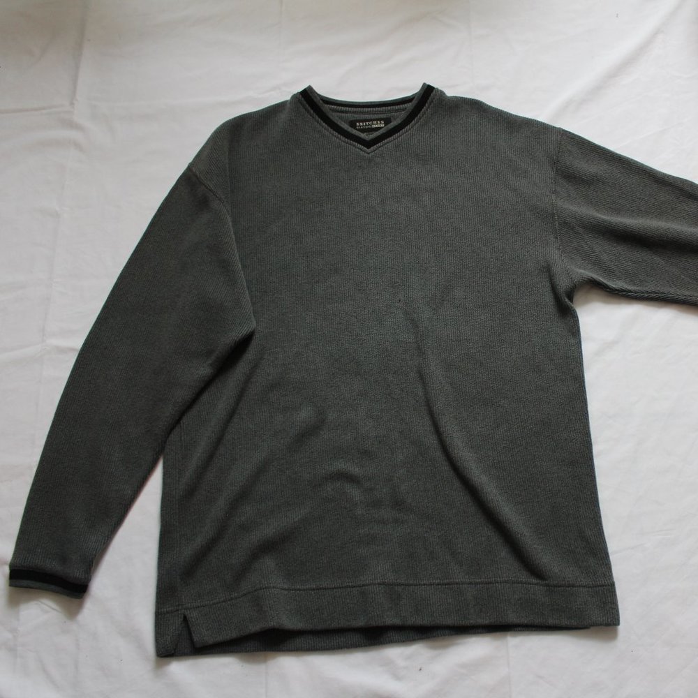 Britches Pewter Green Chalk Stripe Sweater